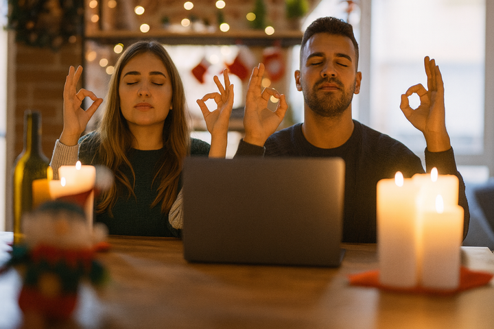 Calm scene for beating holiday burnout