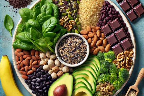 Colorful plate of fresh, all-natural whole foods