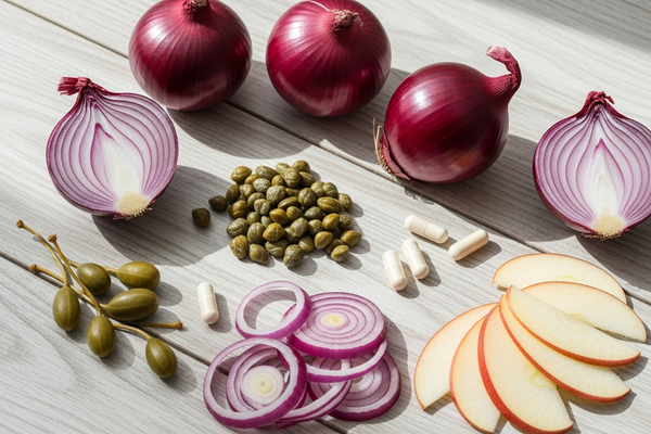 Quercetin-rich foods and capsules