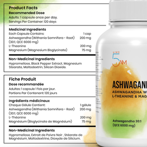 Live 5AM Ashwagandha+ daily cortisol-calming supplement stack