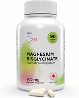 Live 5AM Magnesium Bisglycinate 200mg supplement bottle, front label