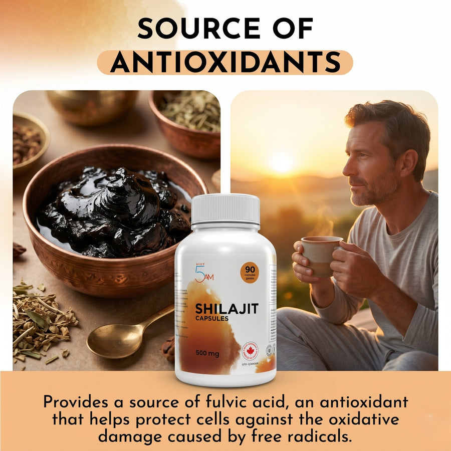 Live 5AM Shilajit 500mg supplement facts panel