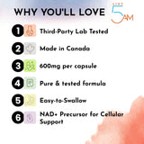 Live 5AM NMN 600mg vegan capsules for cellular energy